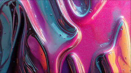 seamless pattern of surreal neon liquid swirls