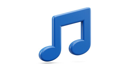 Vibrant blue 3D music note icon perfect for digital design projects websites and apps Clean modern