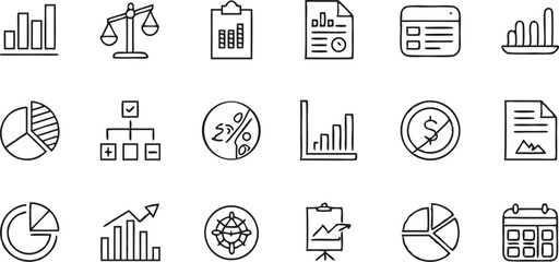 Line Style Vector Icon Set ? Data Analysis & Business Intelligence Symbols