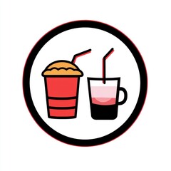 Refreshing Drinks: A Bold, Minimalist Illustration