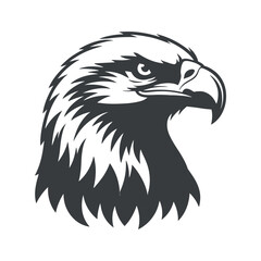 Majestic Eagle Head Profile Vector Illustration Black and White Graphic Design