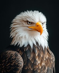 Obraz premium Close-up of an eagle's head and chest, detailed plumage