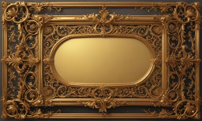 Obraz premium Intricate gold scrollwork, retro frame, royal aesthetic , victorian, frame
