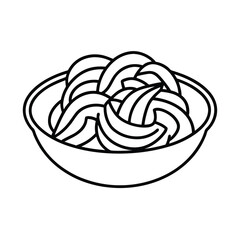 vector illustration of simple pasta line drawing