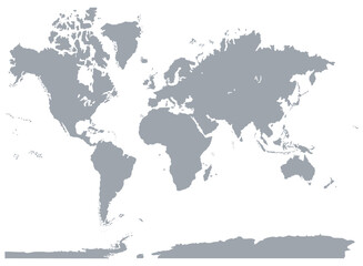 World map or mapa mundi on a white colored background without political division