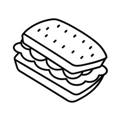 smorrebrod line art vector