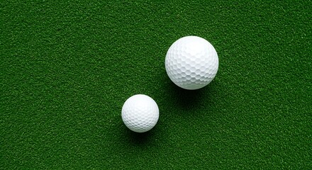 Golf Balls on Green Grass Surface Top View Sport