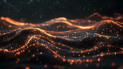 Digital financial chart with glowing lines and data