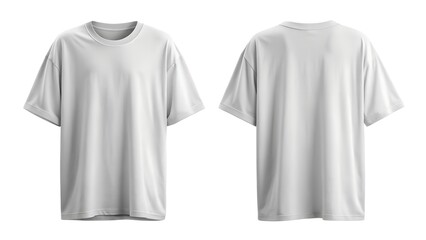 elegant oversized white t shirt set front and back