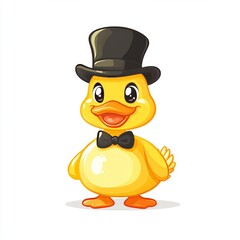 The Illustration 'Adorable Duck in a Stylish Hat' is a Whimsical Creation