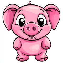 Fototapeta premium Adorable Baby Elephant Depicted in a Charming Cartoon Illustration