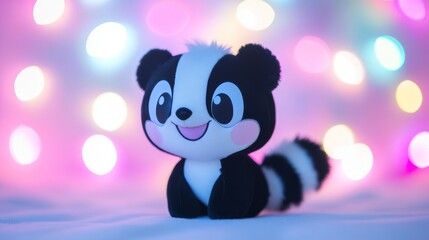 Fototapeta premium This lovable 3D rendered skunk is a fanciful and charming addition to any furry enthusiast's collection