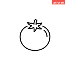 Black single tomato line icon, simple vegetable flat design pictogram, infographic vector for app logo web button ui ux interface isolated on white background