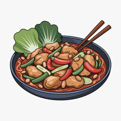 Kung Pao Chicken with Peanuts and Chili Peppers