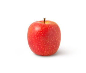 One pink lady apple isolated. Juicy red apple isolated on white.