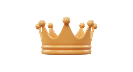A regal golden crown symbol of power and royalty rendered in smooth 3D with a soft warm glow