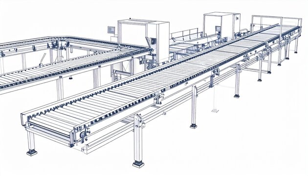 modern automated conveyor system in factory