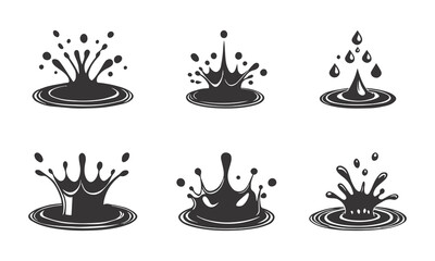 Minimalist Black and White Water Droplet Splash – Abstract Fluid Art