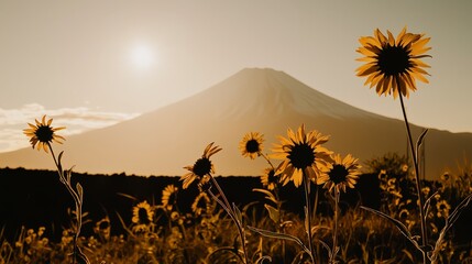 Majestic Mountain Landscape with Wildflowers in the Foreground