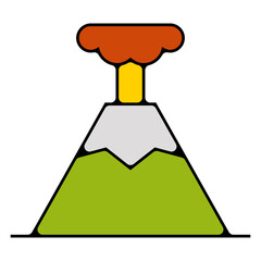 volcan erruption Icone pictogramme symbole signe environnement foret arbre nature couleur © ZAKLEFTY