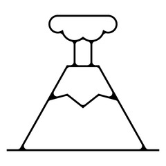 volcan erruption Icone pictogramme symbole signe environnement foret arbre nature