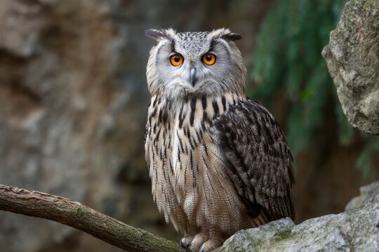 Majestic Eurasian Eagle Owl: Serene Portrait in Natural Habitat