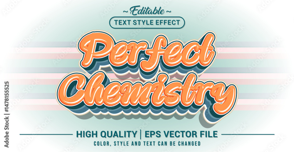 Poster Editable text style effect - Perfect Chemistry text style theme. Vector text style illustration template.