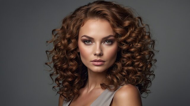Retrato art&iacute;stico de persona con cabello rizado voluminoso y tonos rojizos intensos para inspirar tendencias de belleza.