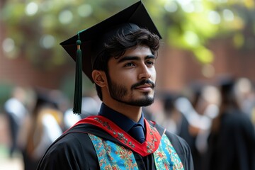 Fototapeta premium Proud graduate at ceremony (1)