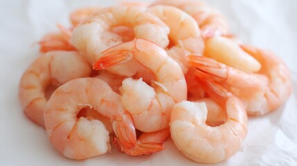 Cooked Shrimp Delicacy on White Surface Ready to Eat Seafood Meal Appetizing Presentation Culinary