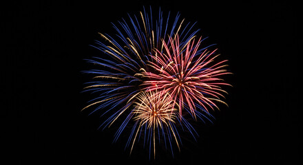 Spectacular explosions of fireworks painting the night sky with vibrant colors