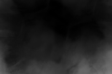 Smoke fog white clouds on black background