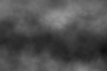 Smoke fog white clouds on black background