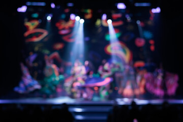 Fototapeta premium Texture blur and defocus, background for design. Stage light at a concert show.