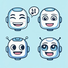 Fototapeta premium set of cartoon faces