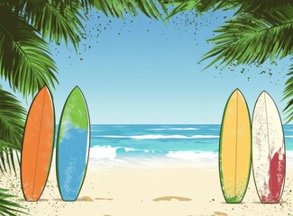 surfboard on the beach