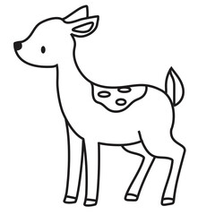 Cute baby fawn vector cartoon illustration