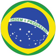 Geometric shape of Brazil flag and in sphere shape. Concept of statehood