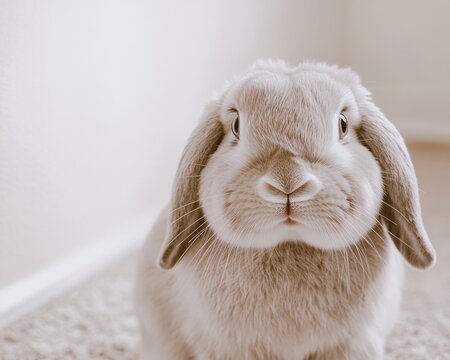 white rabbit on a blue background