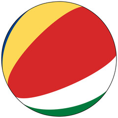 Geometric shape of Seychelles flag and in sphere shape. Concept of statehood