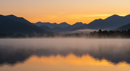 Fototapeta premium Mountain Lake at Sunrise