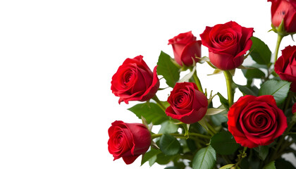 Romantic Red Roses Bouquet. Lovely Floral Arrangement Perfect for Valentine's Day