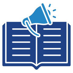 Literacy Campaign dual tone blue color icon. Use for international literacy day, education theme and more. for print, UI, UX kit, web and app development..