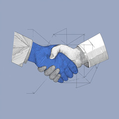 握手。協力。チームワーク