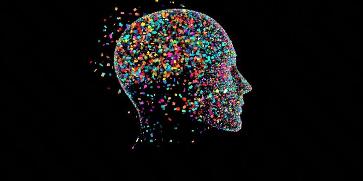 human head in the dark