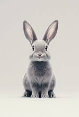 Obraz premium white rabbit on white background