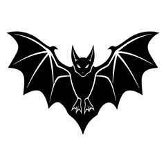 Cartoon Halloween Bat Vector Illustration with Wings and Silhouette Design for Horror, Evil, and Scary Themes