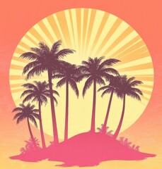 Fototapeta premium palm tree on the beach