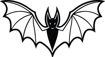 Halloween bat and spider silhouette vector illustration with tribal style design elements