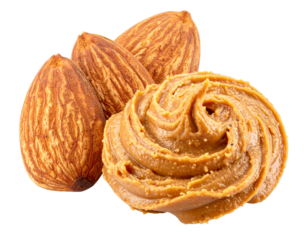 Creamy almond butter with nuts